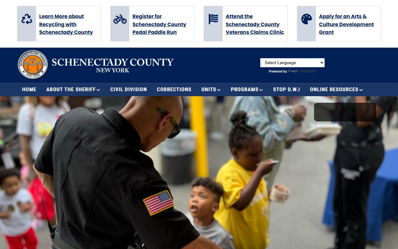 Schenectady County Sheriff's Office page for tracking Schenectady released inmates