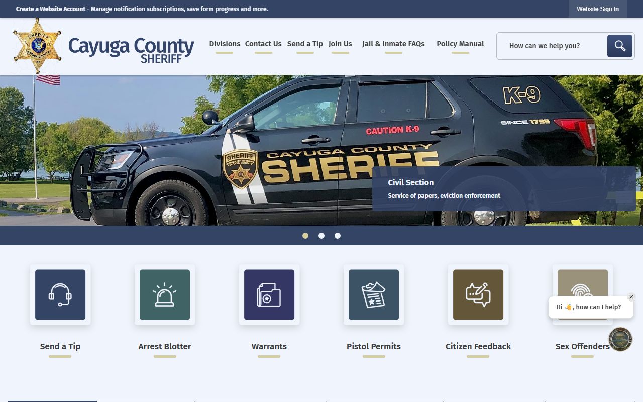 Cayuga County Sheriff's Office and released inmates search resources