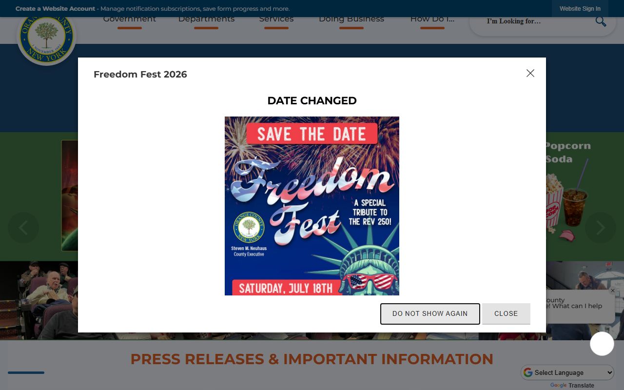 Orange County Sheriff's Office website for released inmates information
