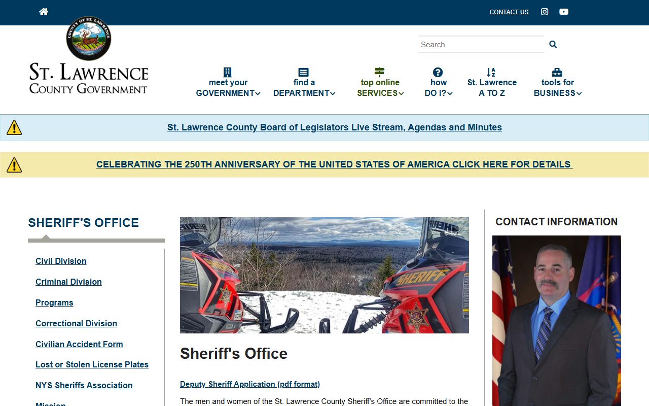 St. Lawrence County Sheriff's Office released inmates search tools