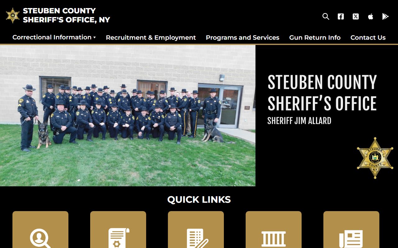 Steuben County Sheriff's Office inmate search and released inmates