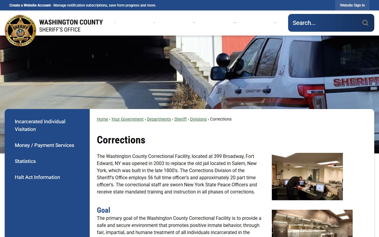 Washington County Correctional Facility released inmates search and records